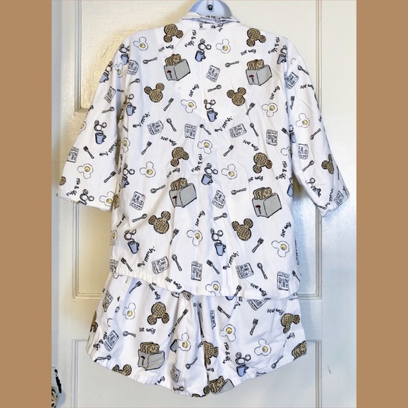 Mickey Mouse disney flannel breakfast pajama pj set size medium - Picture 3 of 8